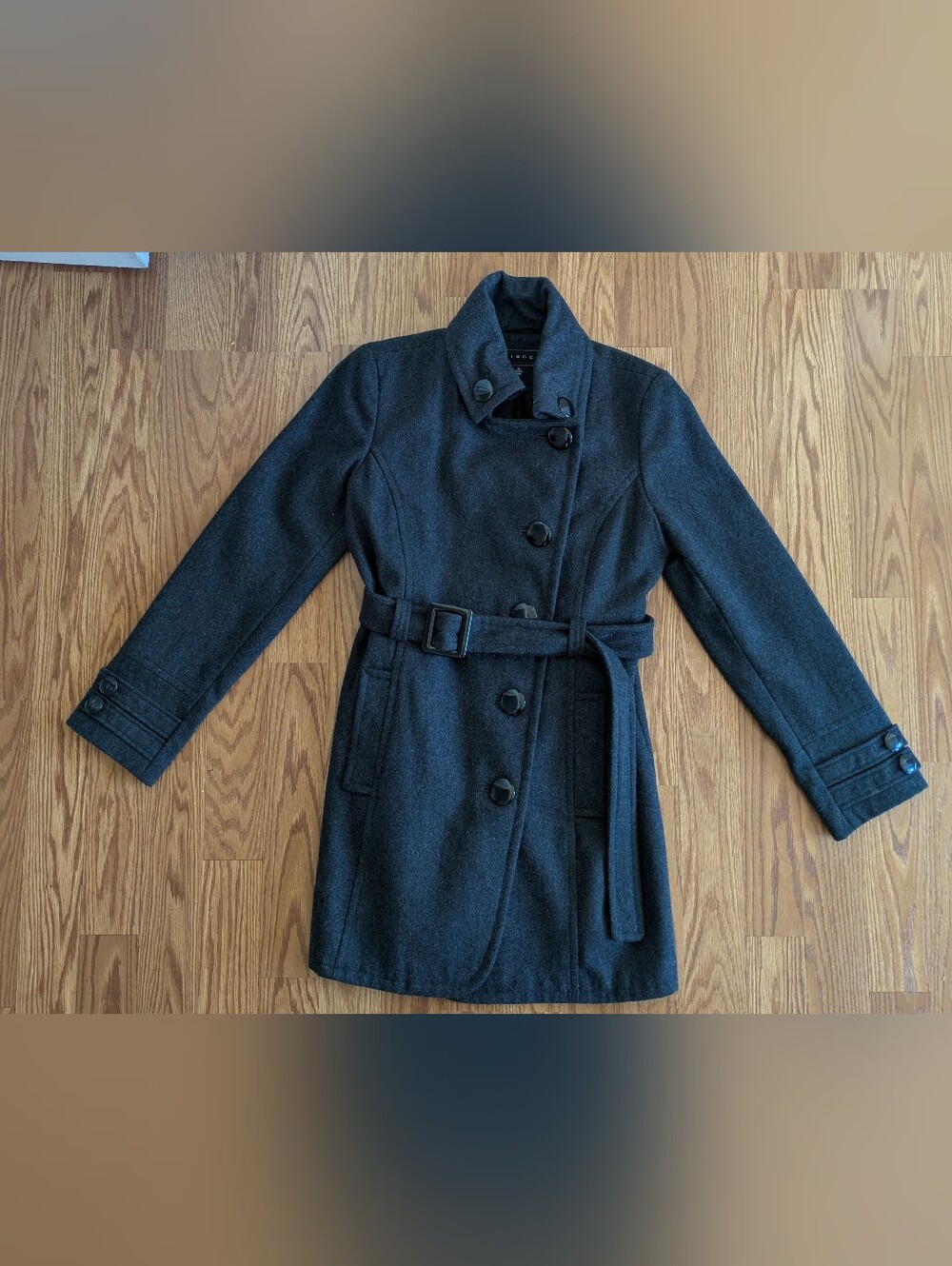 Grey Wool-blend Pea Coat